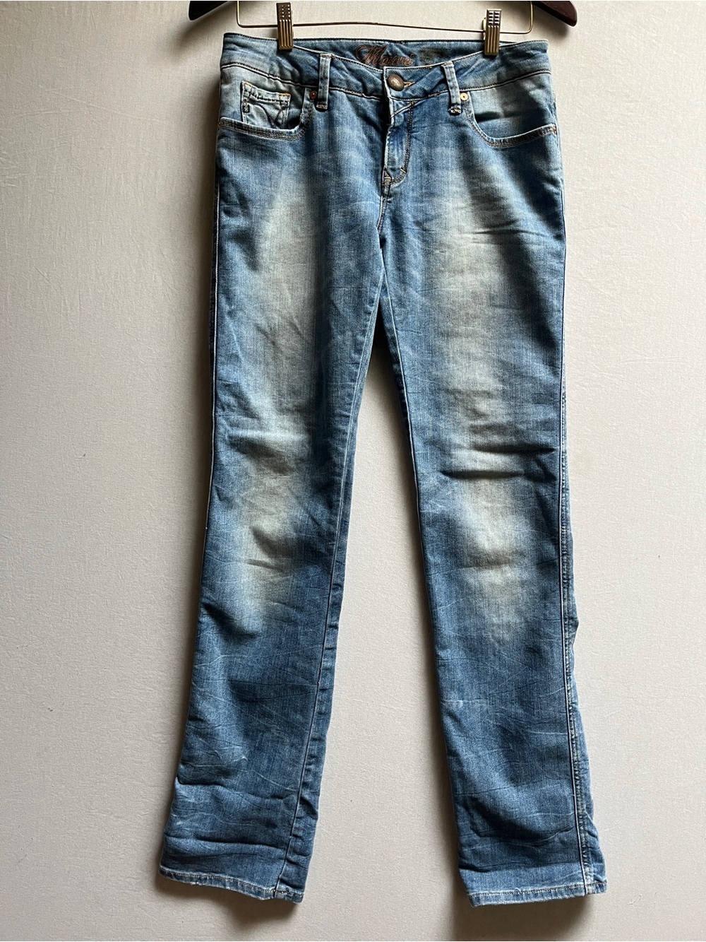 Mavi Vanessa Mid Rise Straight Leg Jeans Stretch Denim Comfort Pocket Sz 28